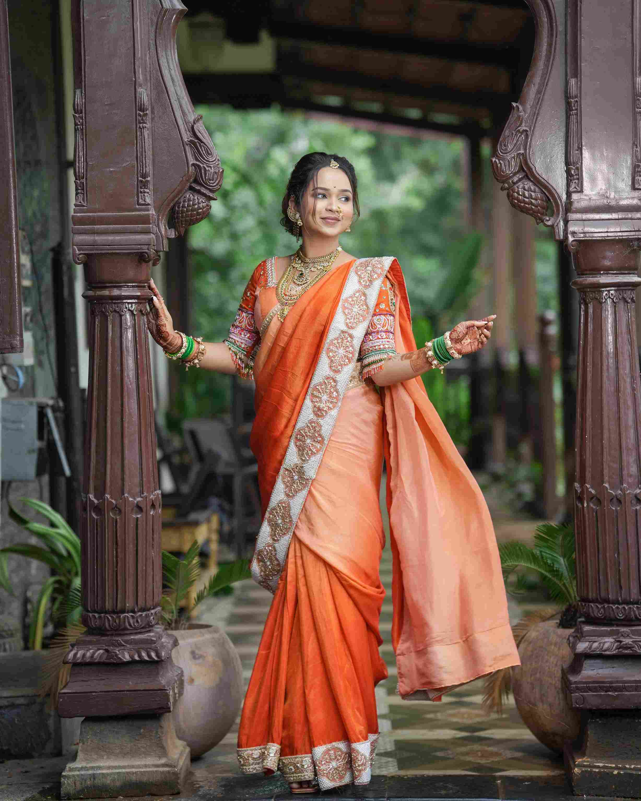 Bridal makeover with classic red look